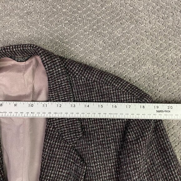 Vintage Harris Tweed Blazer Sport Coat Men's 44R Burgundy and Gray Wool - Picture 8 of 12